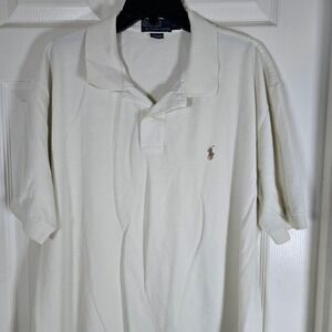 Polo Ralph Lauren Short Sleeve Polo Shirt Mens Beige Casual XXL